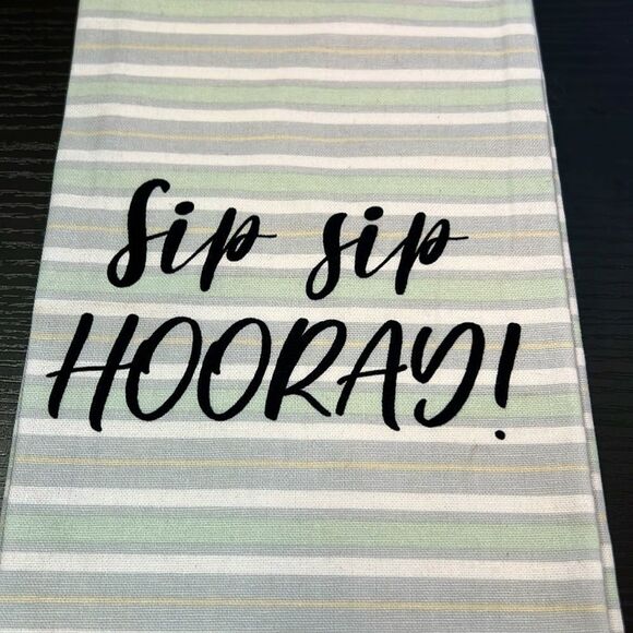 New Decorative Dish Towel "Sip Sip Hooray" - Picture 3 of 4